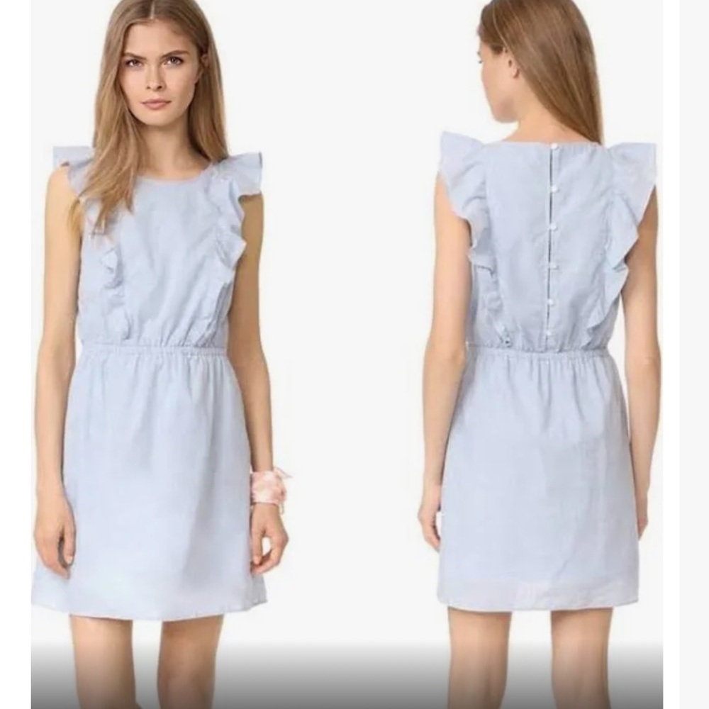 Madewell Bellflower Ruffle Dress Craft Blue Women's Size 8